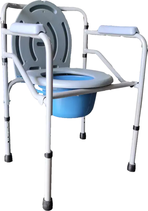 MEDEMOVE INVALID HEIGHT ADJUSTABLE COMMODE CHAIR POWDER COATED