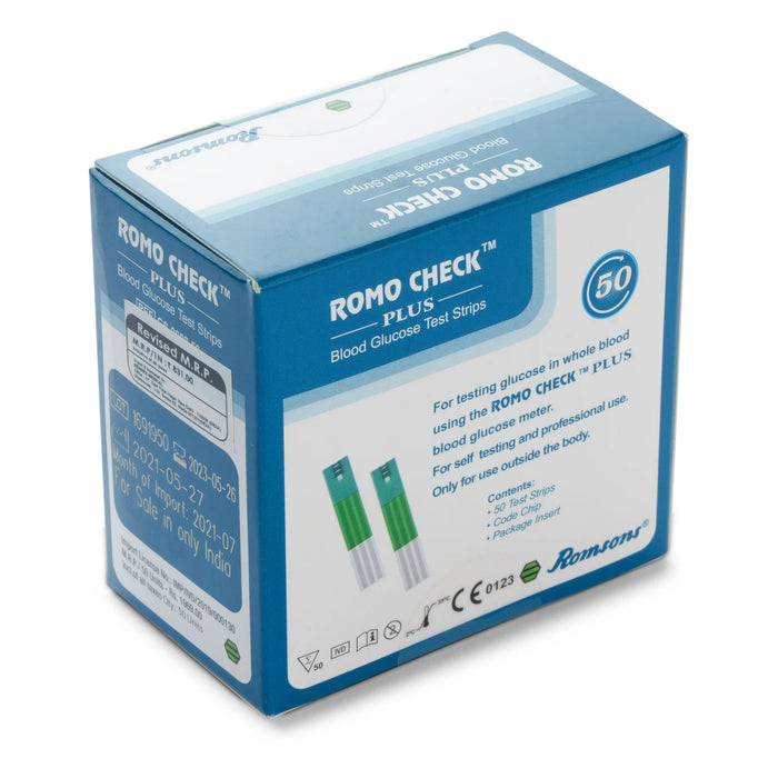 ROMSONS Romo Check Plus Blood Glucometer Test Strips