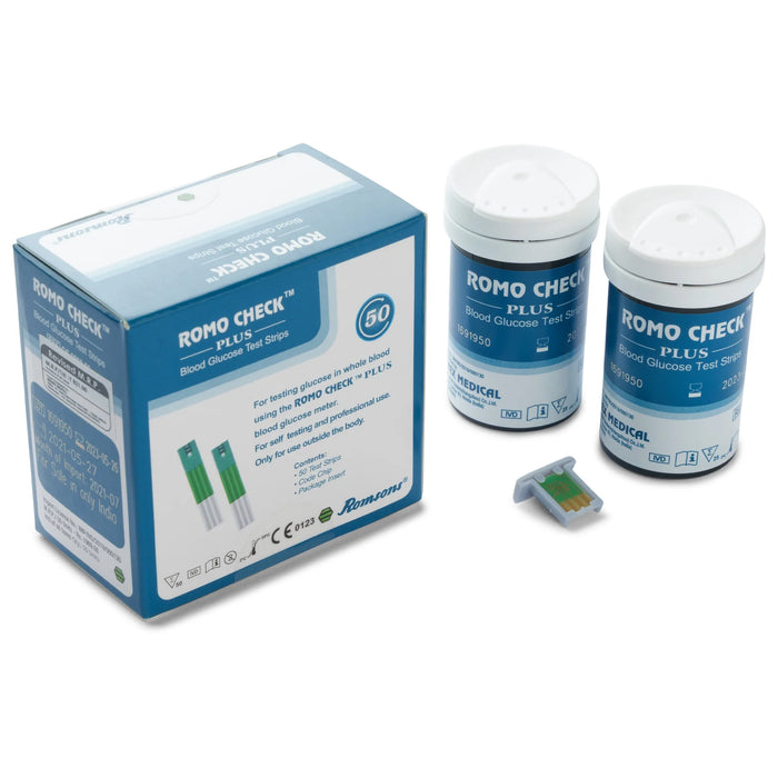 ROMSONS Romo Check Plus Blood Glucometer Test Strips