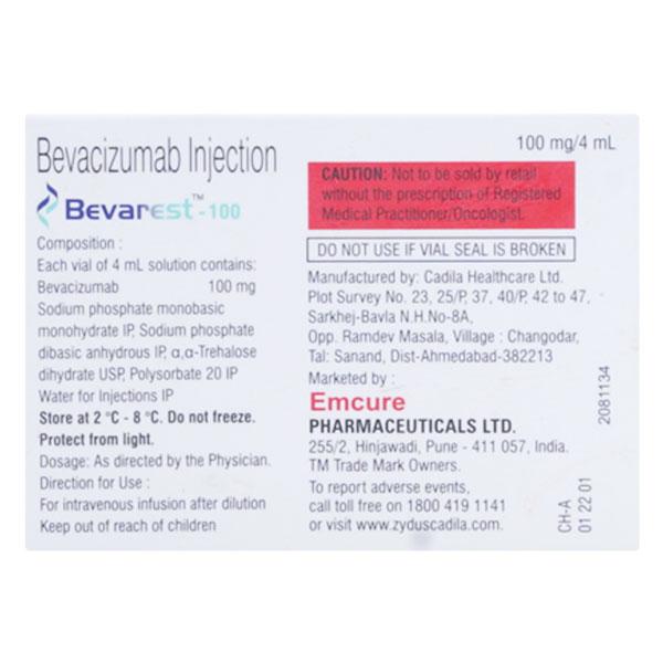 BEVAREST 100MG INJECTION