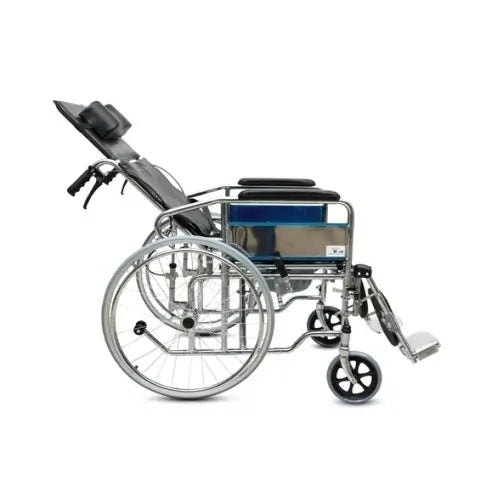 MEDEMOVE RECLINING WHEELCHAIR WITH COMMODE U CUT