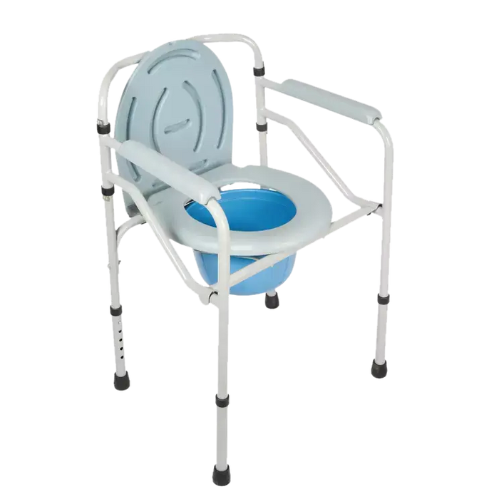 MEDEMOVE INVALID HEIGHT ADJUSTABLE COMMODE CHAIR POWDER COATED