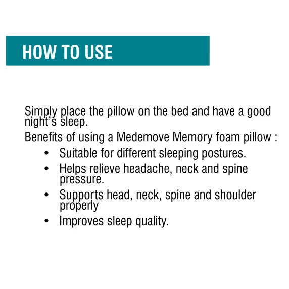 MEDEMOVE CERVICAL PILLOW MEMORY FOAM