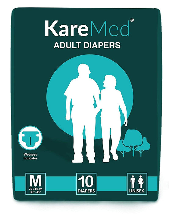 Kare Med Adult Diaper Medium Waist Size 76-114cm (30"-45") ,10 Pcs