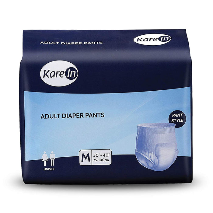 Kare In Adult Diaper Pants- Medium ,Waist Size 75-100cm (30"-40") ,High Absorbency 10 Pcs